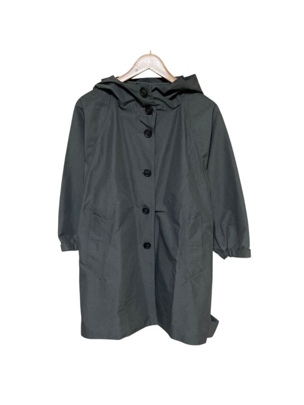 Prada Cotton Hooded Coat Gray 36